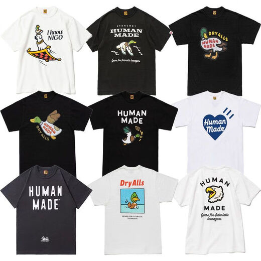 Fadenjue fo.g Brief Anime Duck Print lässig lockere Kurzärmer T-Shirt Männer und Frauen Cartoon Liebe heiß 3884 Weiß XL