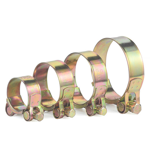 JINGGONG strong type hose hoop galvanized thickened European pipe hoop heavy duty pipe clamp hoop clamp tight hoop water pipe oil pipe color zinc plated 17-19mm (5 pieces)