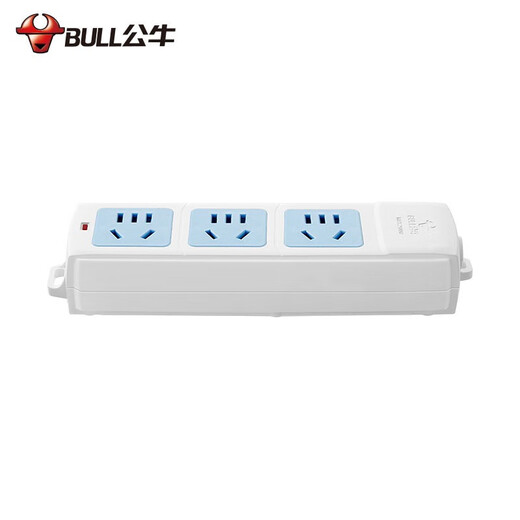 Bull (BULL) socket without wire strip wireless self-wiring semi-finished drag strip weak current box assembly project 3-position two-three plug multi-hole 10A power supply without switch GN-A03