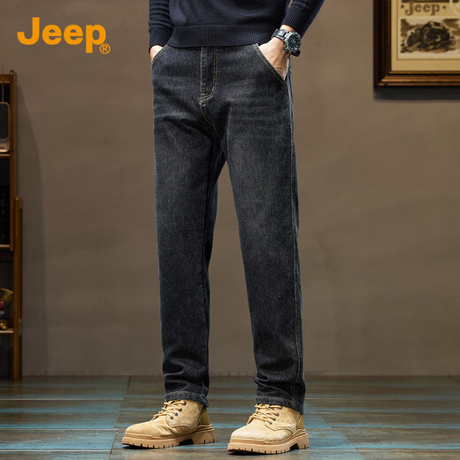 Jeep (JEEP) high-end men's jeans men's 2025 autumn and winter new loose straight casual versatile trendy brand harem pants men's pants