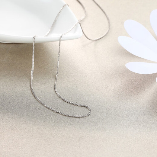 Guanpu Pavilion Fat Donglai's same style pt950 platinum chain PT950 necklace women's platinum clavicle Chopin chain single nude gift to girlfriend's birthday 1.5MM platinum Chopin chain 40cm