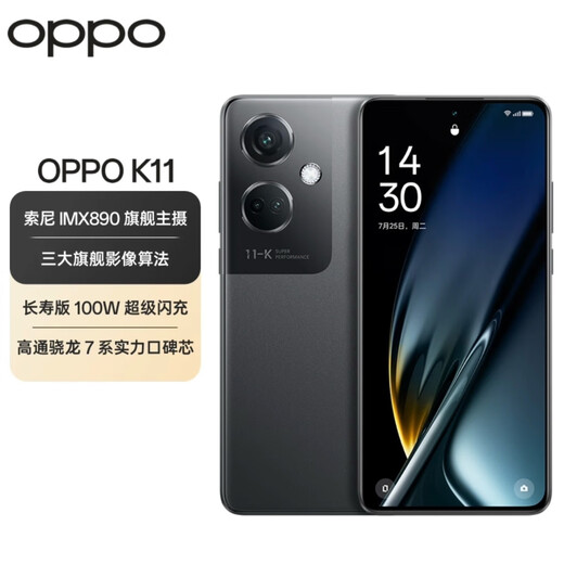 OPPOK11 Sony IMX890 main camera 100W super flash charge 5G full network e-sports smartphone Moon Shadow Gray 8GB + 256GB standalone + third-party brand fast charging + one-year store warranty