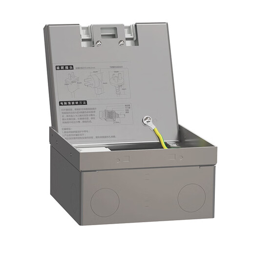 Schneider Electric Bodensteckdose, versteckte Bodensteckdose, Edelstahl, eingebettete Fünf-Loch-Bodensteckdose (mit Bodenkasten)