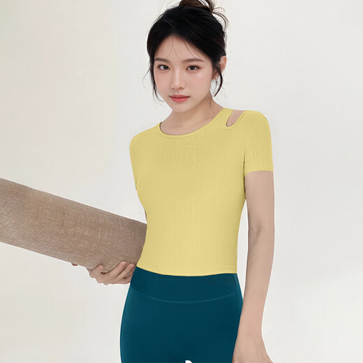 Shuangxiu beautiful yoga clothing set 2025 new versatile age-reducing short-sleeved professional Pilates sports and fitness clothing Tsingtao pear short-sleeved + royal blue pants suit S (80-100)