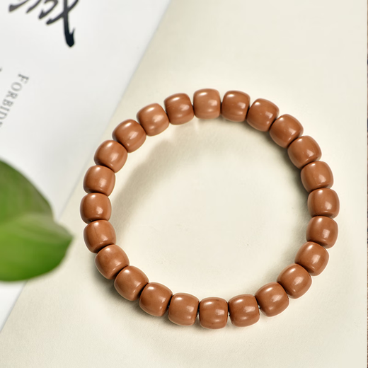 Carp Hericium Head Bracelet Olive Core Point Straight Cut Old Barrel Bead Walnut Single Circle Toy Men and Women Original Leather Original Color 10mm