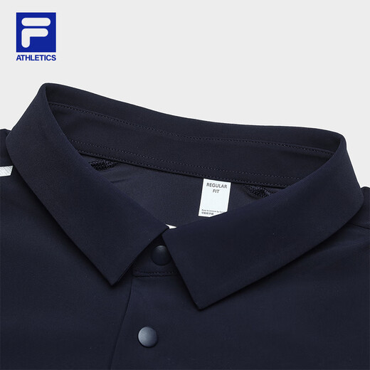 FILA official short-sleeved T-shirt men's cool lapel short-sleeved POLO shirt new fitness sports T-shirt breathable top RD royal blue-NV 2XL 185/104A/XXL