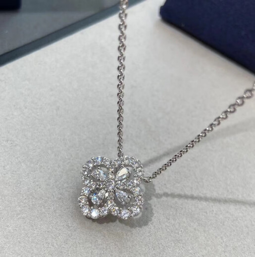Fujiu HW necklace Harrywinston Harry Winston loop four-leaf clover platinum stone large and small pendant real gold and diamond cabinet special edition