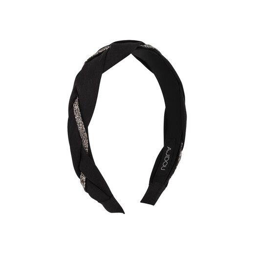 AJIDOU Ajidou headband women's high skull French polka dot series sparkling rhinestone headband simple high-end birthday gift black 1 piece