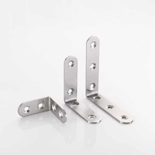 Masfor thickened stainless steel corner code 90 degree right angle corner code thickened fixed bracket round edge 6 holes 45*45*38*2.5mm (5 pieces)