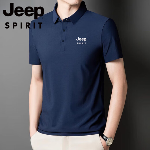 
JEEP SPIRIT2025 new POLO shirt for men ice silk short-sleeved T-shirt summer lapel anti-wrinkle business casual middle-aged and elderly half-sleeved Jeep12358 ice silk POLO shirt/mixing 3XL [160-180Jin [Jin equals 0.5 kg]]