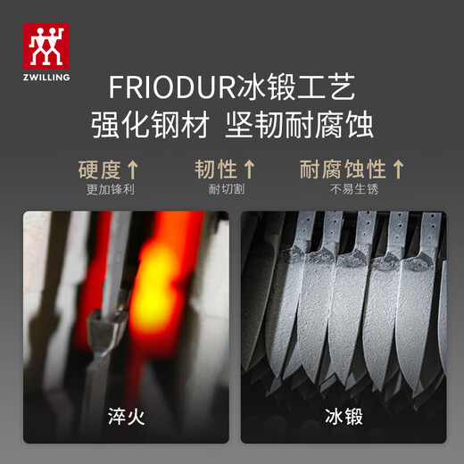 ZWILLING Feel Series Ensemble de Couteaux Couteau de Cuisine Couteau à Fruits Couteau à Trancher Polyvalent Couteau à Viande Baguettes Spatule en Silicone Yifengshun Ensemble de Couteaux 11 Pièces