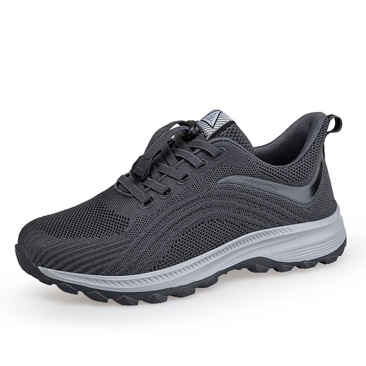 Foot Lijian Dad Foot Lijian zapatos para personas mayores otoño e invierno para hombres 484950 zapatos para caminar antideslizantes de talla grande zapatos casuales transpirables ligeros para papá 723 gris oscuro 47