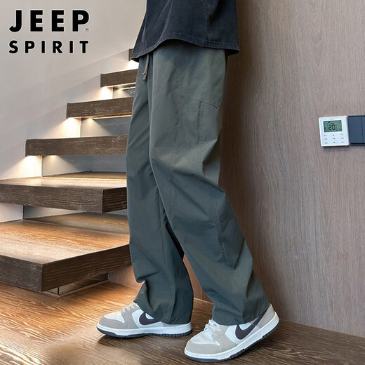 
JEEP SPIRIT Jeep Pants Men's Spring and Summer Casual Pants Men's Loose Straight Wide Legs Trendy Scimitar Working Pants Sports Pants