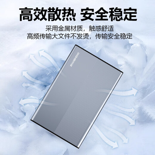 闪昇640GB移动硬盘Type-C金属高速硬盘2.5英寸P2外接电脑外置硬盘存储数据照片手机电脑两用270MB/S