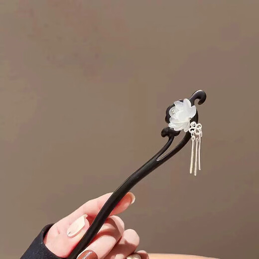 Meng Keduo Lotus Hairpin Ancient Style Chinese Style Step Shake Tassel Hairpin Children's Daily Niche Simple High-end Hairpin Accessories Ancient Style Hairpin Lotus Brocade