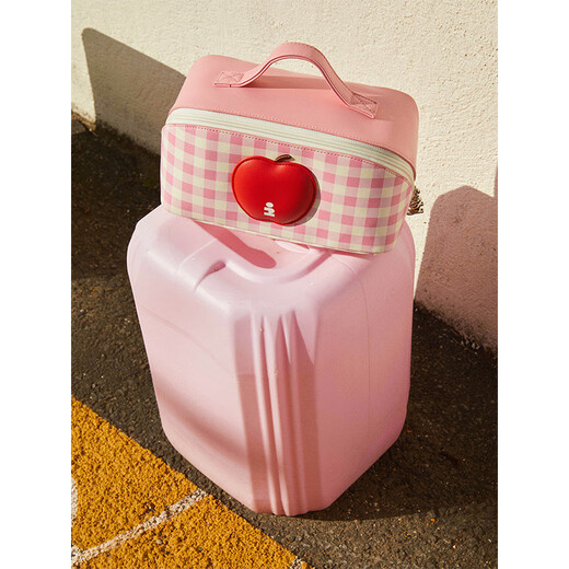 Tagi.<i>Imagine Apple bulging waterproof cosmetic bag denim leather toiletry bag travel bag storage bag-denim