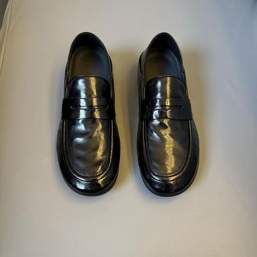 Goldlion GY Doudou Shoes Men's 2025 Spring New Slip-On Lazy Driving Soft Sole Soft Surface Business Casual Leather Shoes Black 38 Standard Leather Shoe Size