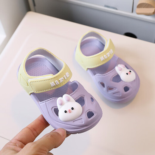 Children's Bara Girls Baby Sandals Summer Infant and Toddlers Small Middle School Boys Anti-slip Soft Sole Bathroom Beach 9277/Gray-blue 16/Inner length 16cm Suitable for foot length 16cm