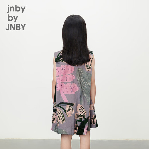 jnby by JNBY江南布衣童装全棉印花府绸无袖连衣裙舒适夏女童儿童1O6G13930 673/灰粉系 100 cm