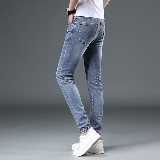 Falamone Armani Light Luxury Jeans Men 2025 Printemps et été mince Pieds élastiques et décontractés Version coréenne haut de gamme MK9901 30