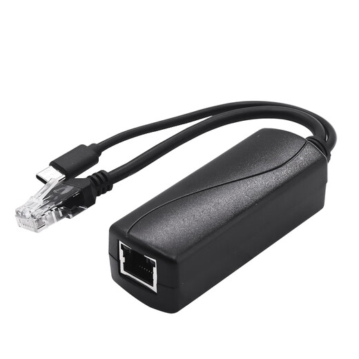 Minhongshi POE splitter 100M standard isolated metal Android TYPE-C interface transmission 100 meters 48V to 5V2.4A one-line power supply module MHS-PD08B