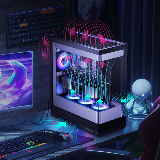 PHANTEKS追风者EVOLV S2 视界之窗黑色台式水冷电脑机箱海景房（配120风扇*4/360水冷位/隐藏线材/5090）