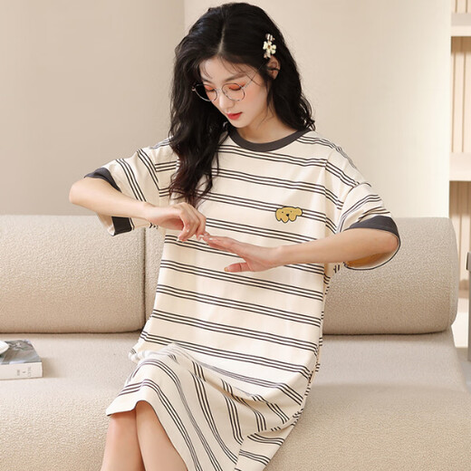 Lexi Beiqi cotton short-sleeved nightgown ladies summer home cartoon suit Dev H702 175 165(L)