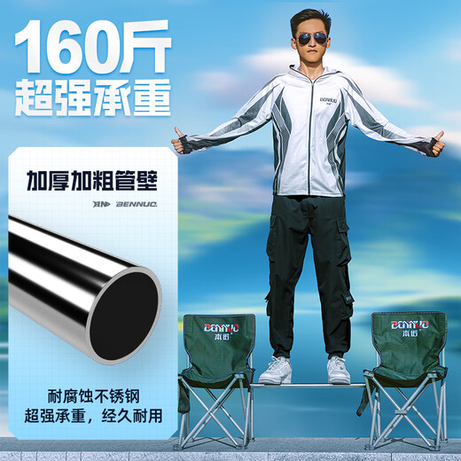 BENNUO fishing net pole set combination complete set of fishing net fishing net pocket stainless steel telescopic pole fishing folding net head thickened and reinforced hardened net fishing pole + deepened net head 2.5m