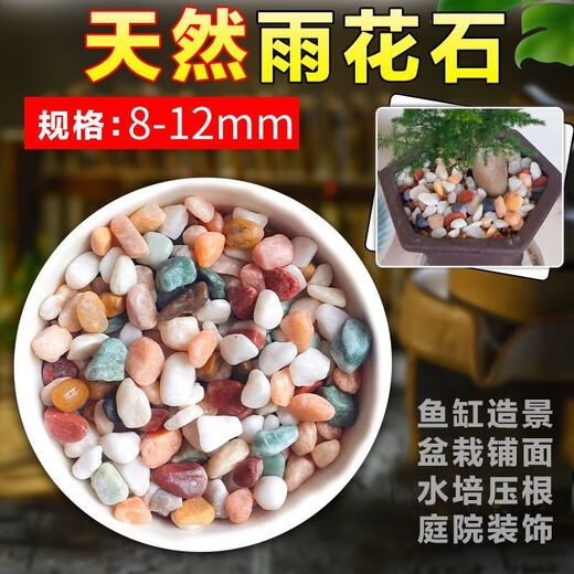 Runhua Nian five-color small stone hydroponic tulip bottom flower cultivation stone succulent paving stone Wuhua stone 8-12mm 5Jin Jin equals 0.5kg (package)