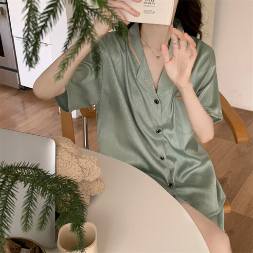 仙僖俫冰丝睡衣女夏季新款风感丝绸家居服可外穿 FY-3923水粉色【丝滑面料】 170 M 【建议80-100斤】