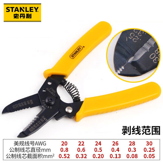 STANLEY 6-inch bladed wire stripper (AWG20-30) household multifunctional electrician wire cutter and puller 84-325-22