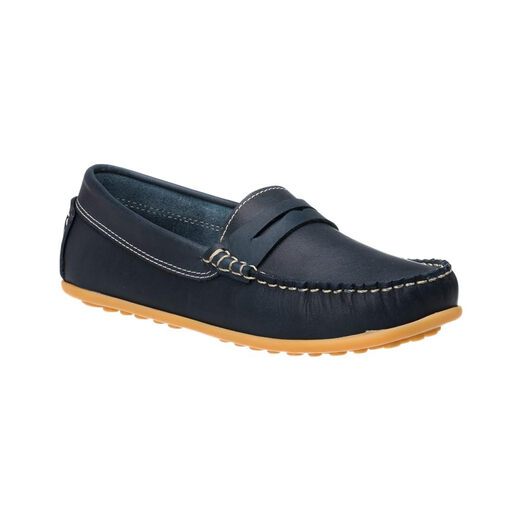 Elephantito girls round toe loafers lightweight and comfortable sheepskin driving shoes robin blue 13 kids