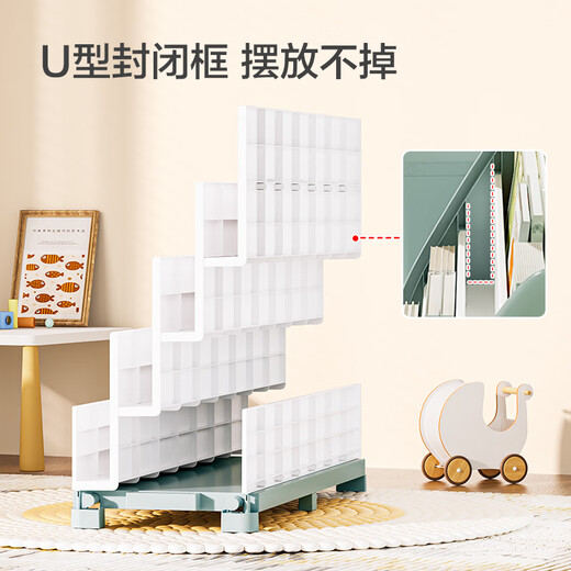 Jingjing Tokyo Story House Series Children's Picture Book Rack Baby Reading Rack Floor-standing Bookshelf Toy Storage Rack 4-Layer