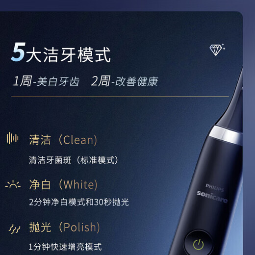 Philips Electric Toothbrush Sonic Vibration HX9350/9352 Flagship King Diamond Bright White Teeth Cleaning Oral Care Personal Care Genuine HX9352 Original Box