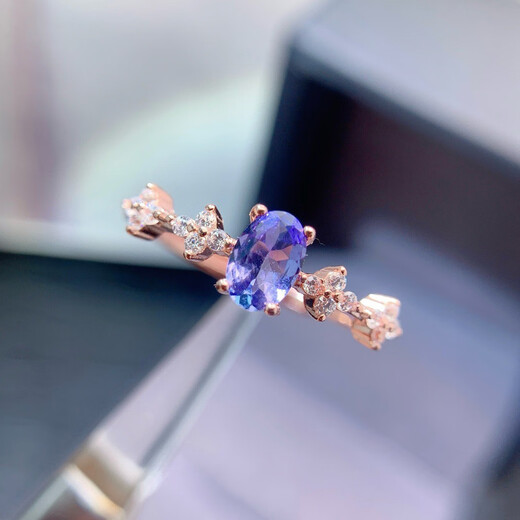 Shaoyu natural tanzanite ring s925 sterling silver grains are all high-quality Seiko Chinese Valentine's Day gift 4*6mm