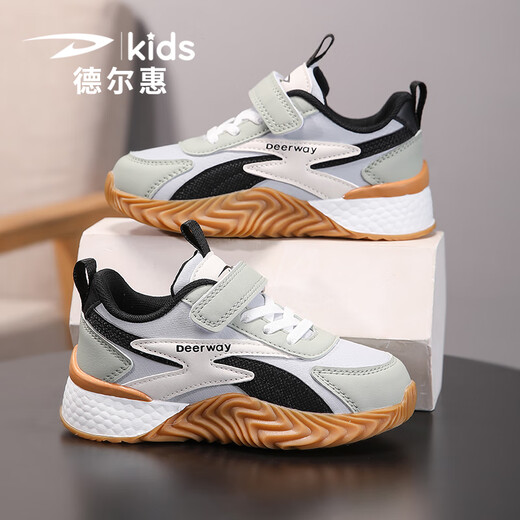 Delhui Children's Shoes Forrest Gump Shoes Boys 2025 New Summer Children's Men's Shoes Medium and Large Children's Anti-Slip Mesh Sports Shoes 3527 Matcha Green (Spring Leather) 38 Inner Length 24.3/Foot Length 23.3