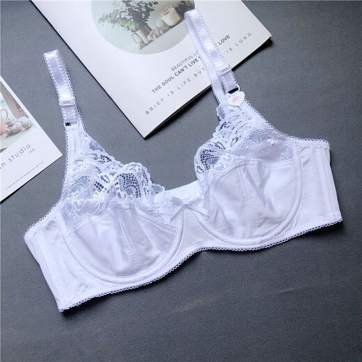 
NJSKAKW [2694 people] European and American Spongeless Sexy 200Jin [Jin equals 0.5 kg] Large size bra set, gather fat MM big white set 80C