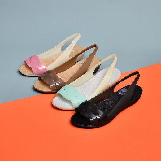 Crocs (Crocs) Zapatos para mujeres Isabella Open-toe transpirable Ligero Ligero Pequeño Sandalias casuales 4774 Flagnia oficial 203228-689-CORAL RED 36-37 (W6) 230 mm