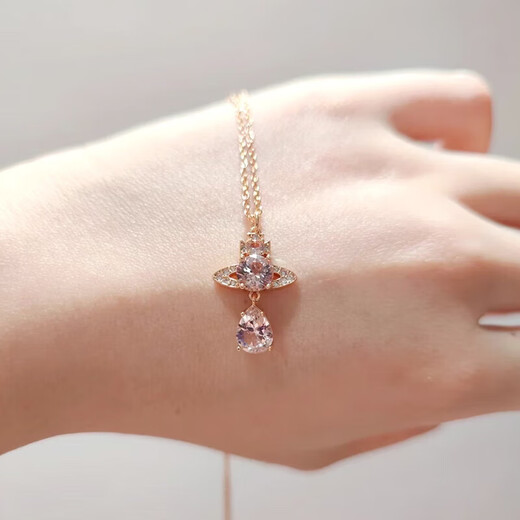 Vivienne Westwood purchasing spot Queen Mother Necklace Women's Crystal Pendant Flagship Authentic Birthday Gift for Girlfriend Pink