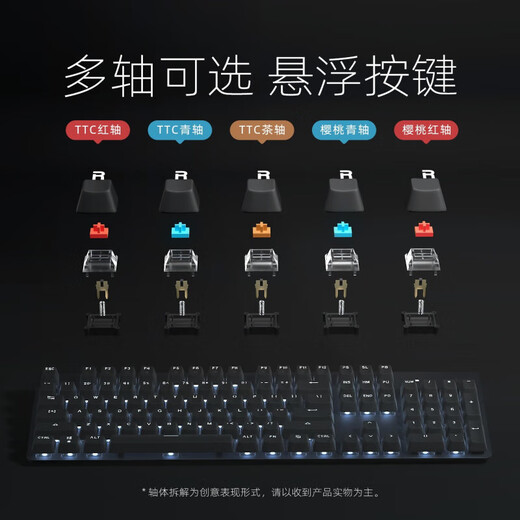 Logitech (G) K845 kabelgebundene mechanische Tastatur, grüne und rote Teeschalter zum Tippen im Büro, transparente Tastenkappen für eSports-Spiele, K845 Fortune Mahjong-Tastenkappen (Tastenkappen einzeln verpackt), Standard x Nein x 104 Tasten x TTC-roter Schalter