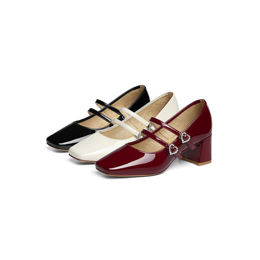 Red Dragonfly Mary Jane Shoes 25 Spring Women's Zapatos espesas zapatos de boda zapatos de boda
