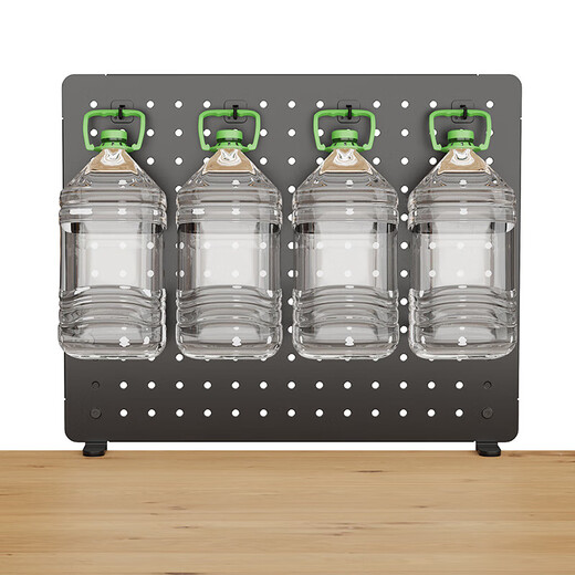 山业 洞洞板置物架 手柄架 耳机支架 配件收纳架 办公桌面屏风隔断架 钢制 夹桌式免打孔 黑色