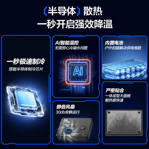 Yingneng camera radiator Sony A7M4/ZVE10/A7S3/A7C2/A6700 Canon R5 micro-SLR live video outdoor shooting semiconductor cooling fan silent cooling semiconductor radiator built-in battery 丨 3 hours of battery life intelligent temperature control 丨 no need to worry about condensation 丨 suitable for outdoor Vlog wedding follow-up shooting