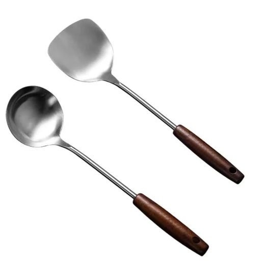 Spatula + spoon two-piece set Stainless steel spatula and spoon household kitchen utensil set for chefs Spatula + spoon two-piece set