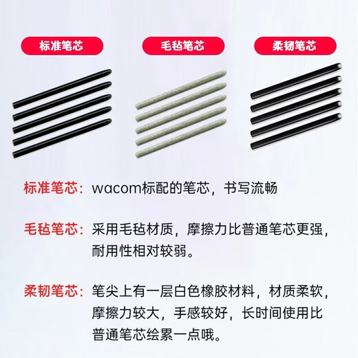 笔芯数位板CTL672 472 6100 671影拓651 660手绘...  0x0cm 原装一代3支毛毡+3支柔韧 散装