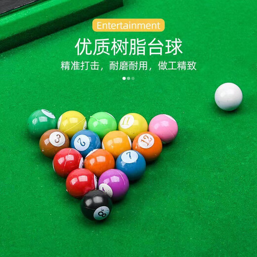 IGNB children's mini pool table toy small household educational pool table children's indoor parent-child interactive game 6-12 years old medium pool table color box