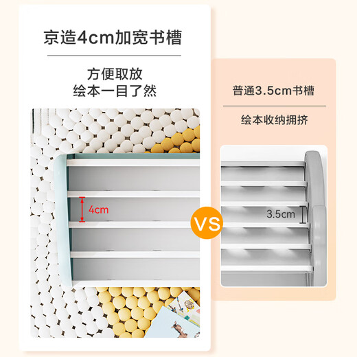 Jingjing Tokyo Story House Series Children's Picture Book Rack Baby Reading Rack Floor-standing Bookshelf Toy Storage Rack 4-Layer