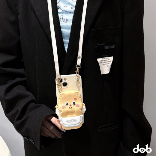 
VSTXF Angel Bear Coin Card Bag for Huawei Pura70 Mobile Case 90se Honor 100 Strap P60pro Slant White Shell + Master Dog Coin Wallet + Crossbody Rope Honor X40i