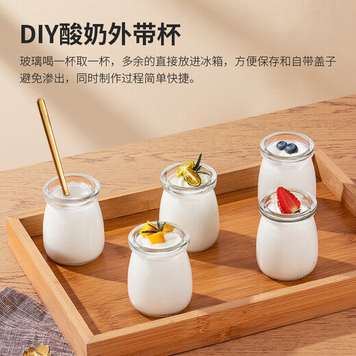 Nueva máquina de yogur para el hogar, pequeña, totalmente automática, temperatura constante, máquina de yogur de acero inoxidable, máquina de fermentación de yogur hecha en casa, versión estándar americana/mecánica, 1,2 L de arroz blanco (vejiga de acero 304 + taza de 5 minutos