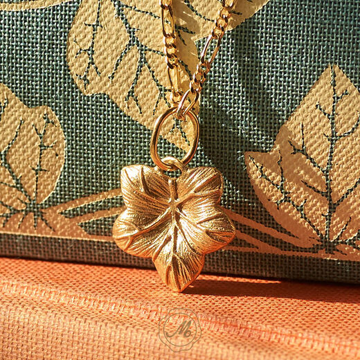 Lierui original handmade small 18K gold ivy gold coin pendant light luxury high-end temperament pendant small (customized 18K yellow)